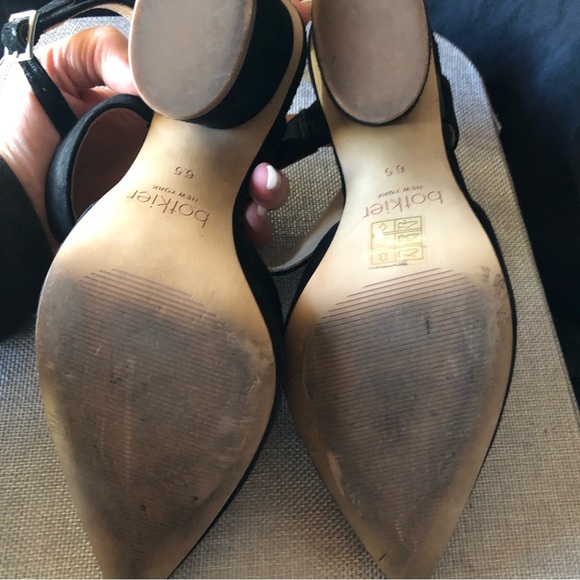 BOTKIER New York Halle black suede slingback block round heel sandal pump 6.5 - Picture 7 of 9